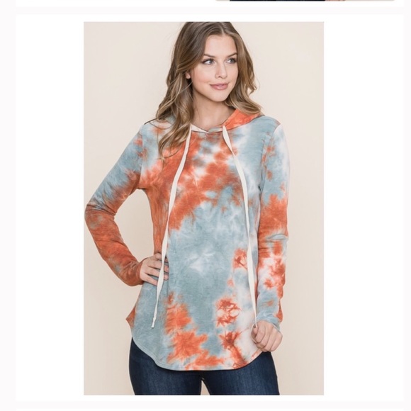 Tie - Dye Hooded Pullover  Sweatshirt - Picture 2 of 5